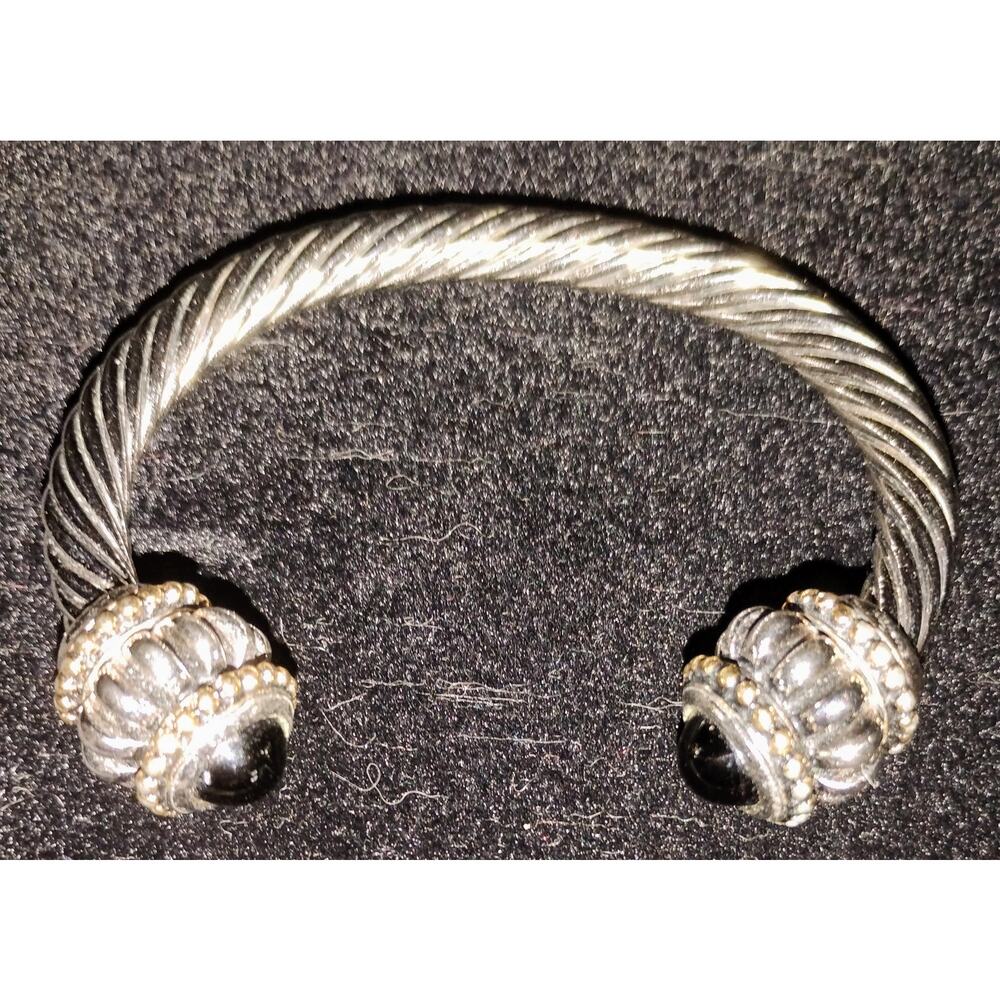 Vintage Silver Plate Twisted Rope Cable Cuff Bracelet